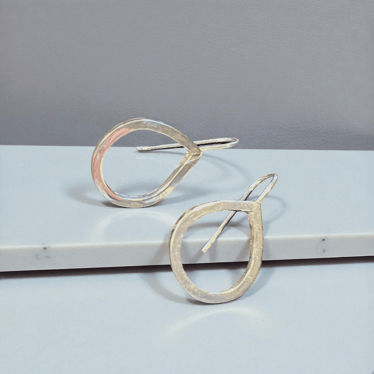 Långa silverörhängen vattendroppe Hav-2