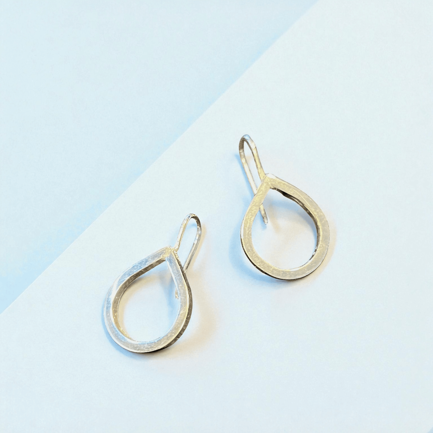 Långa silverörhängen vattendroppe Hav-2