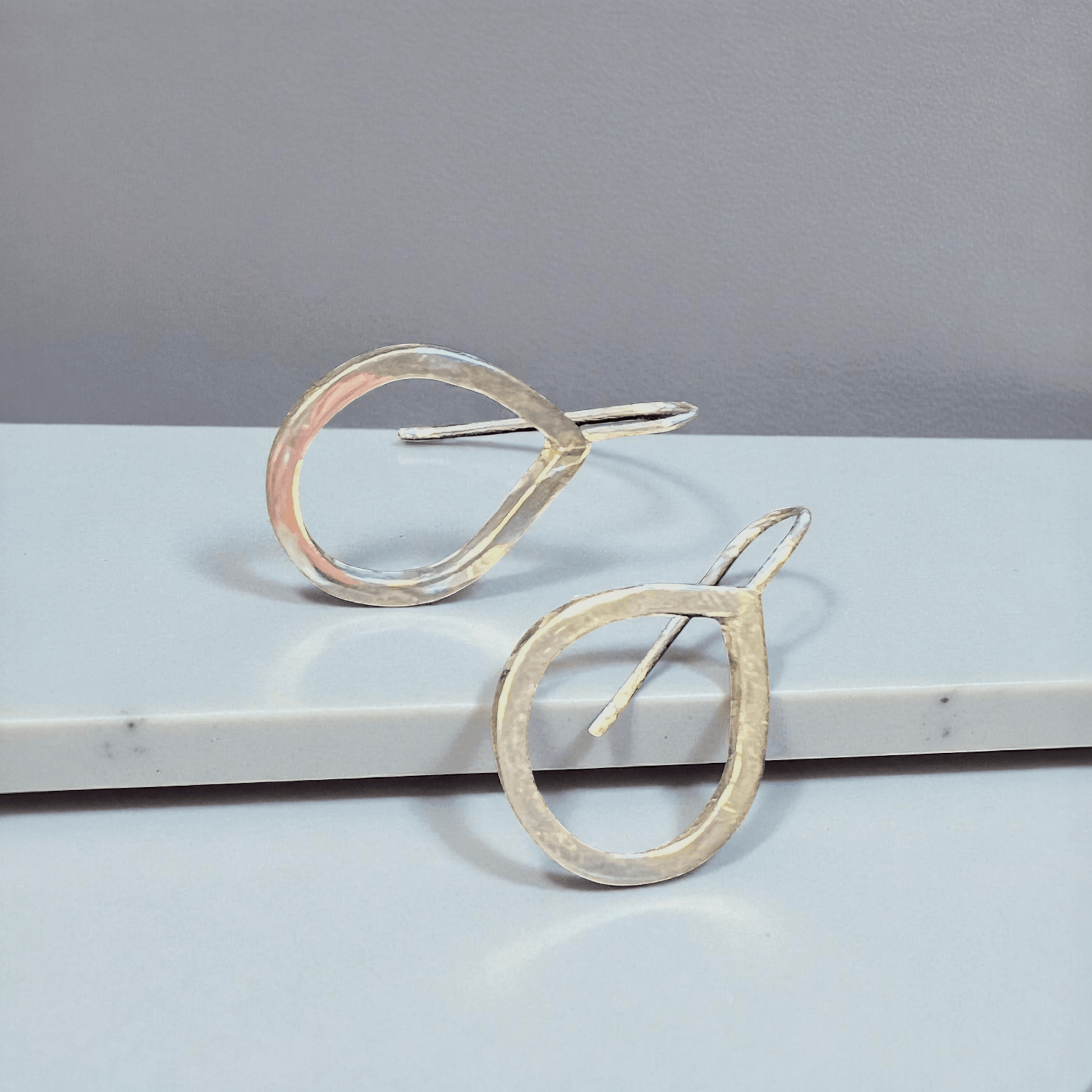 Långa silverörhängen vattendroppe Hav-2