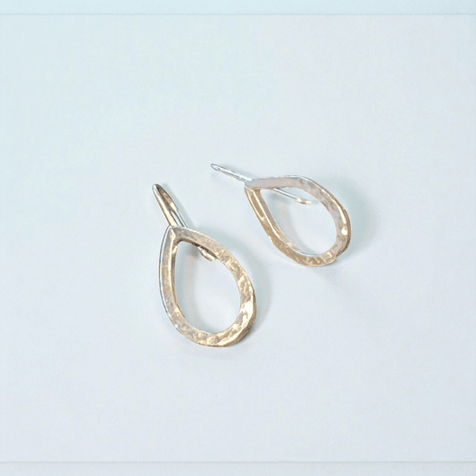 Långa silverörhängen vattendroppe Hav3