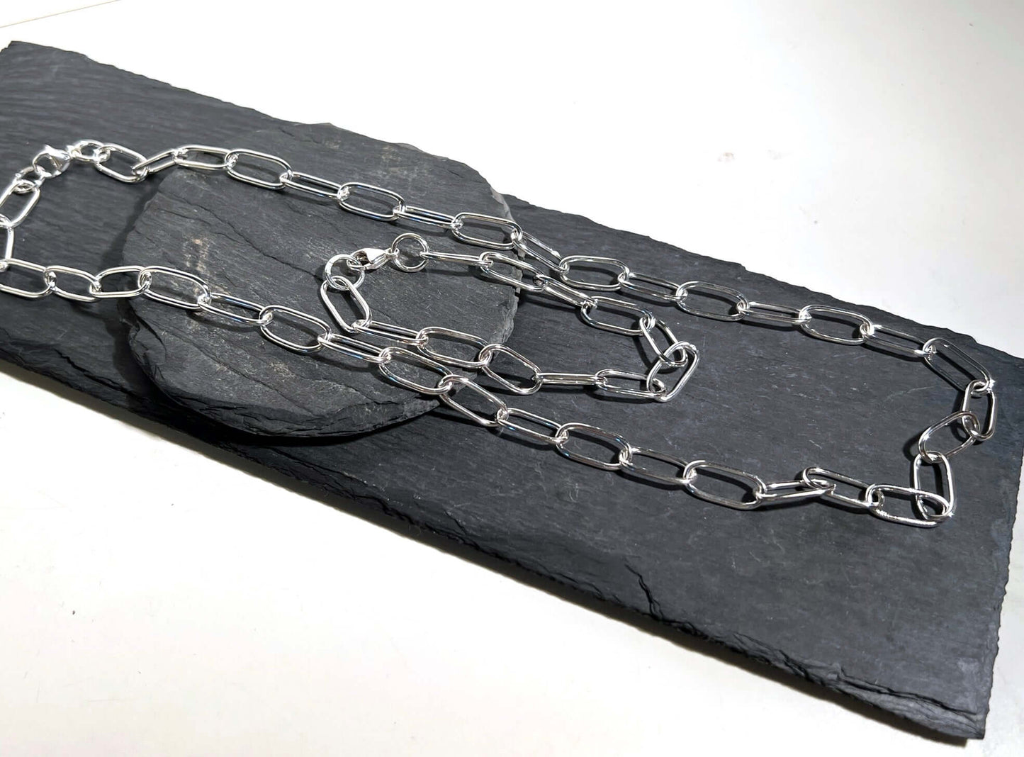 Paperclip handgjord kedja armband och halsband