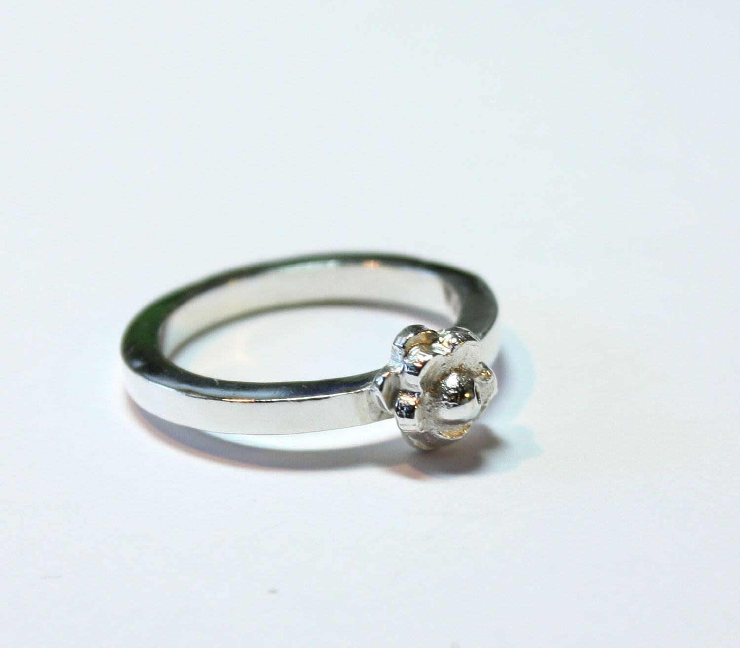 Silverring Blomblad 2