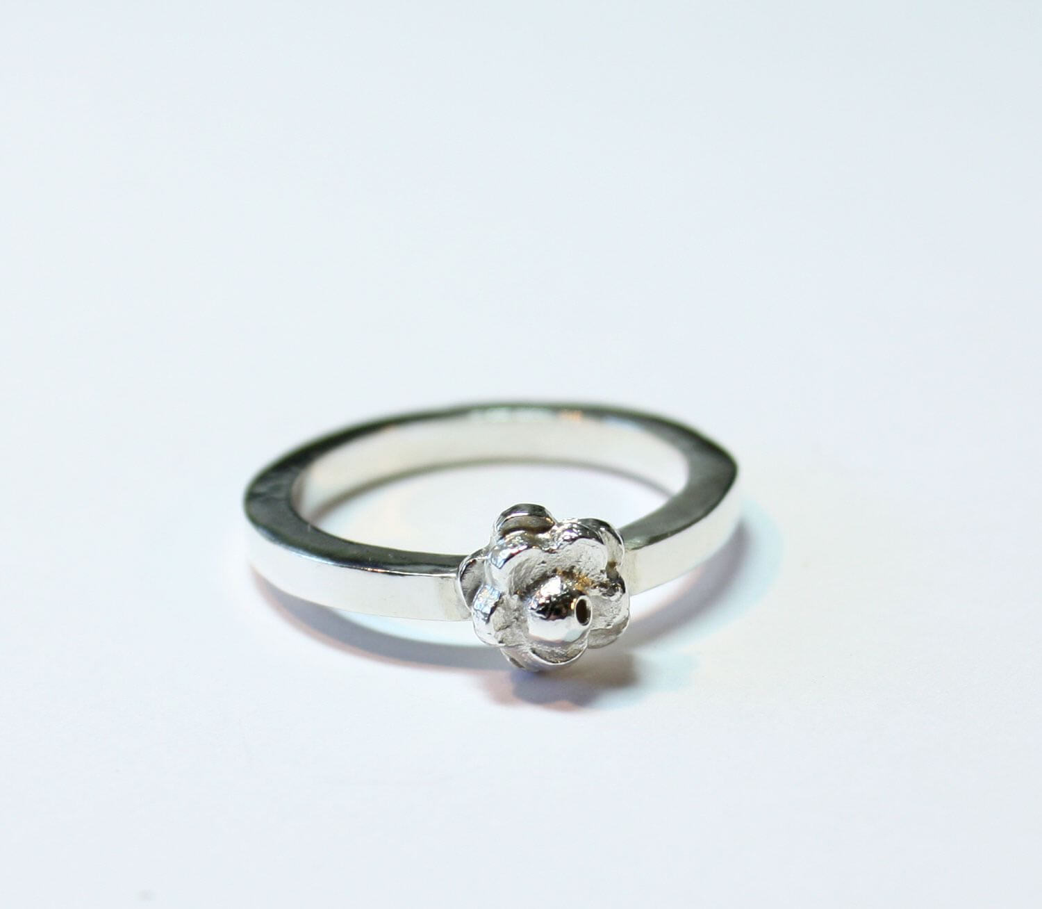 Silverring Blomblad 2