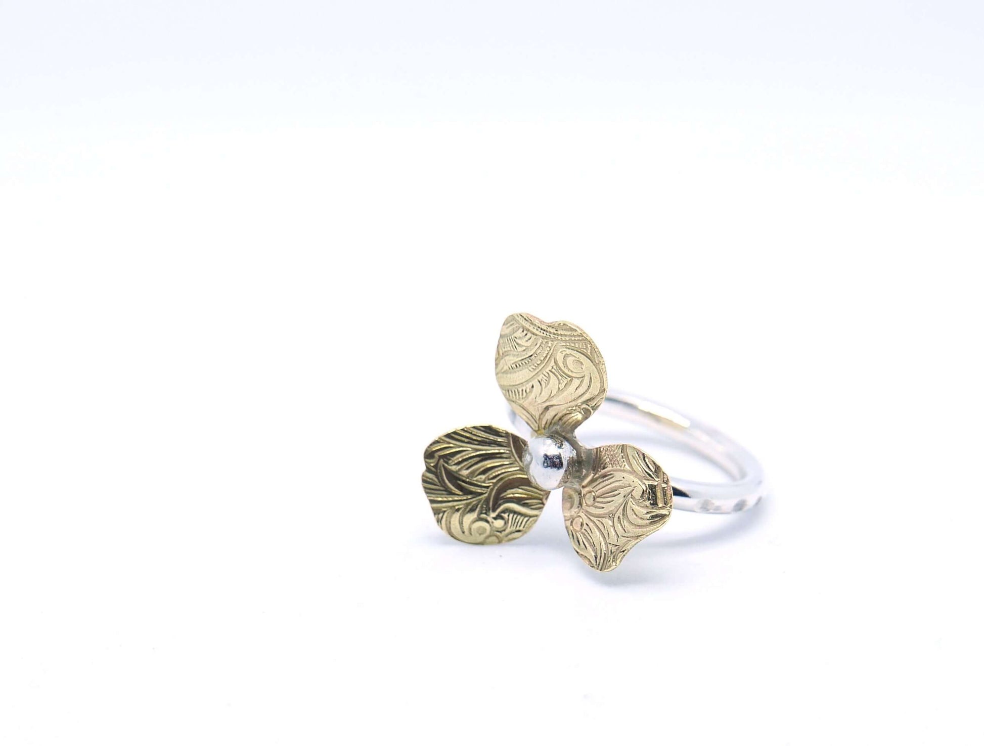 Silverring Klöver 3