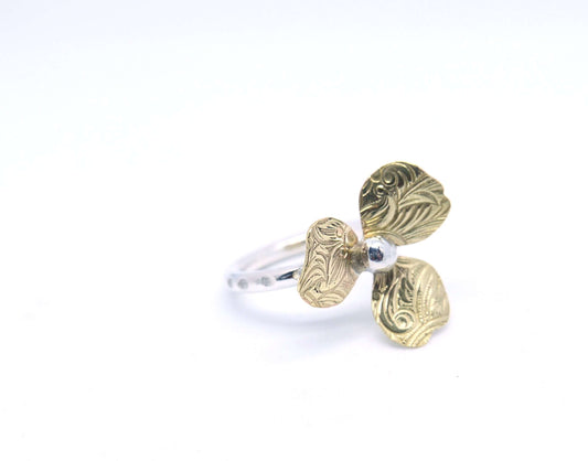 Silverring Klöver 3