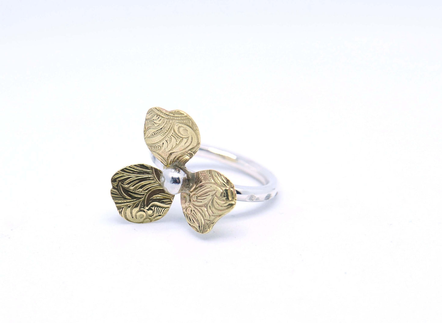 Silverring Klöver 3