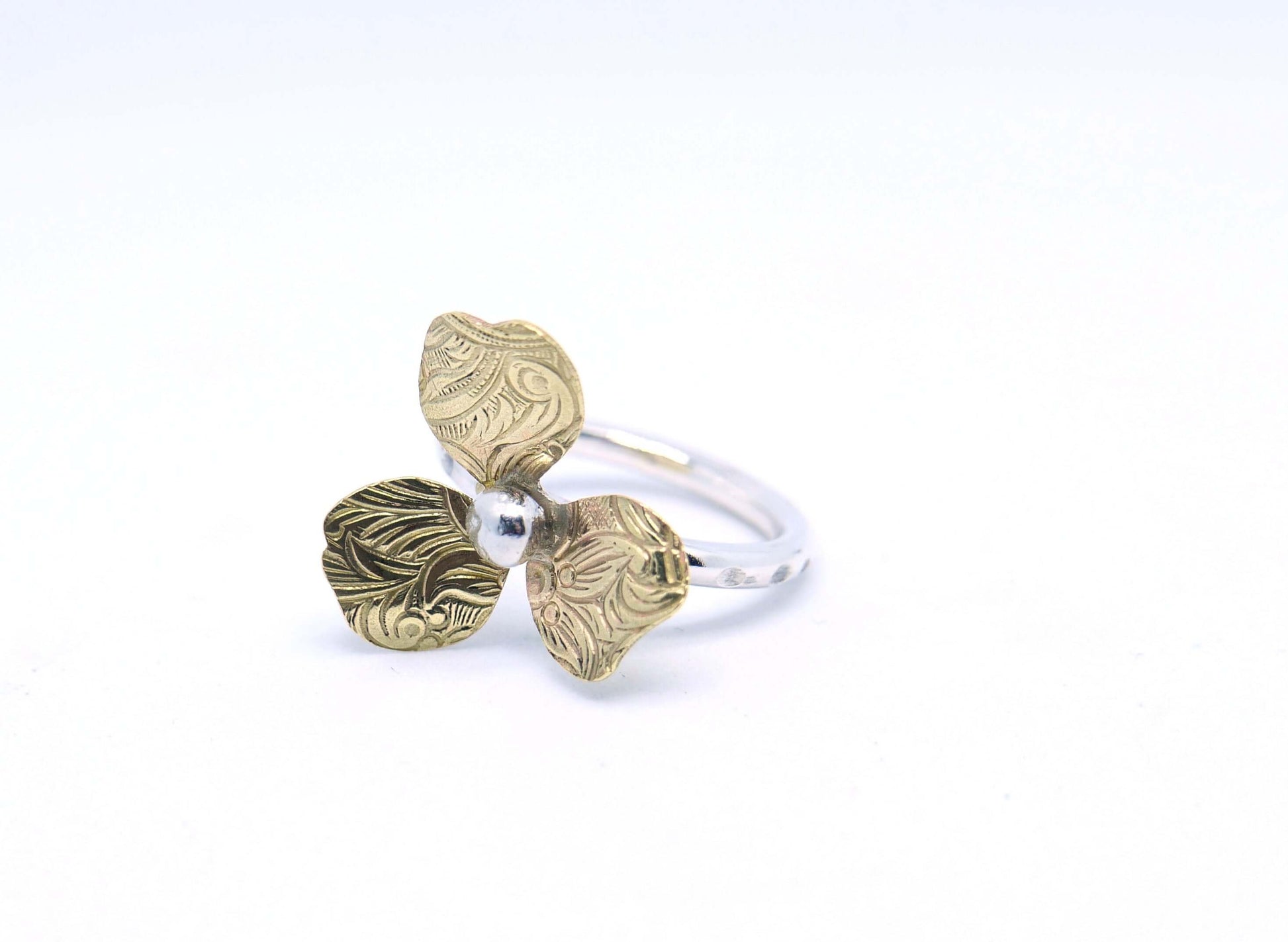 Silverring Klöver 3