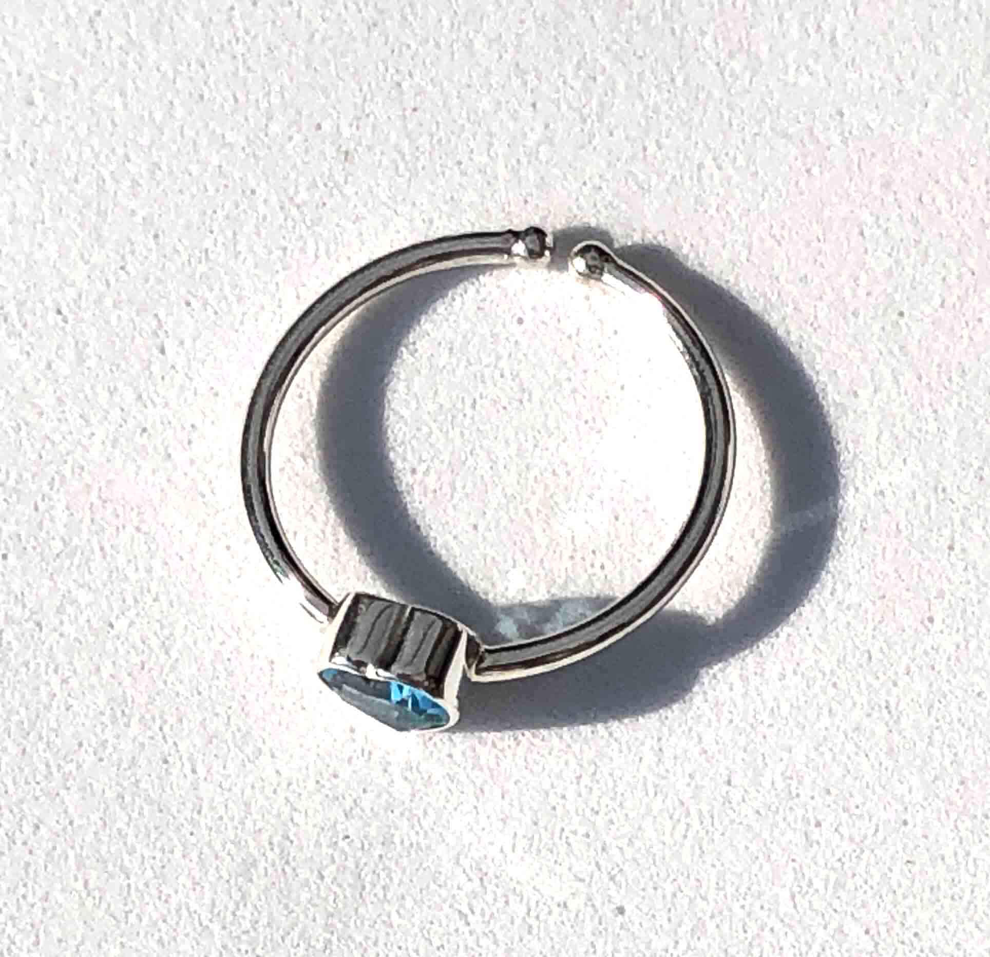 Silverring Topashjärta